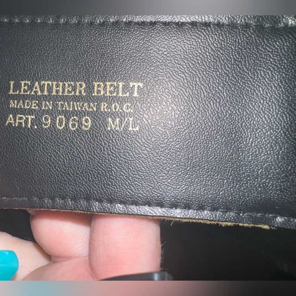 Suede elastic back Olive green Belt With Gold Circular Buckle Size M/L